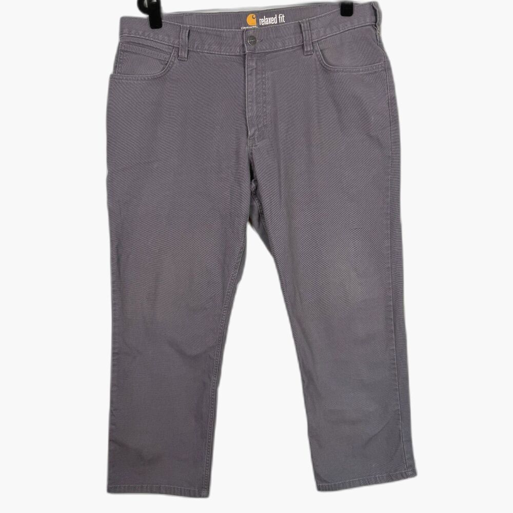 Carhartt Relaxed Fit Work Pants 38x28 Gray Utility Carpenter Stretch